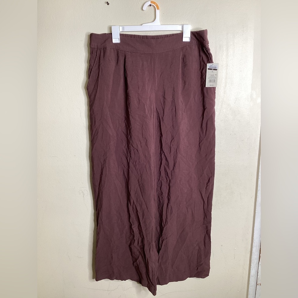 A New Day Women's Mid-Rise Wide Leg Linen Pull On Pants Seam Pocket - Picture 9 of 9